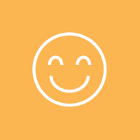 White smiley face, orange background