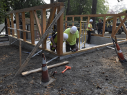 Anderson Homes crews building the new Chetzemoka Park Kitchen Shelter. Anderson Homes crews building the new Chetzemoka Park Kitchen Shelter.