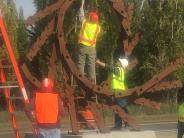 Installing the sculpture