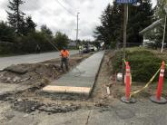 Smoothing out the poured concrete