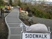 New sidewalk, looking east down Jefferson Street