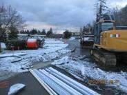 Installation of the joint utility trench continued