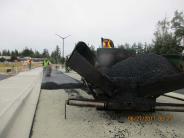 Crews install subgrade for the roundabout 
