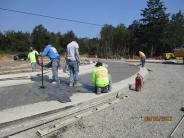 Sidewalk roundabout construction
