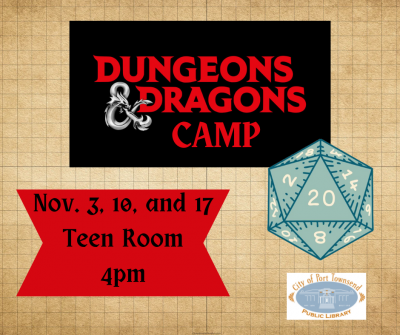 DnD Camp flyer Teen Room 4 pm